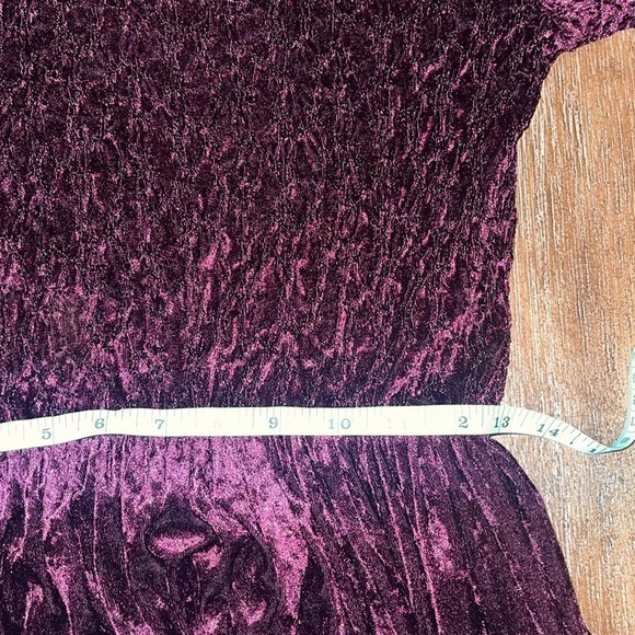 Vintage Circle T Western Purple Velvet Long Sleeve Smocked Maxi Dress XS S - Picture 3 of 11